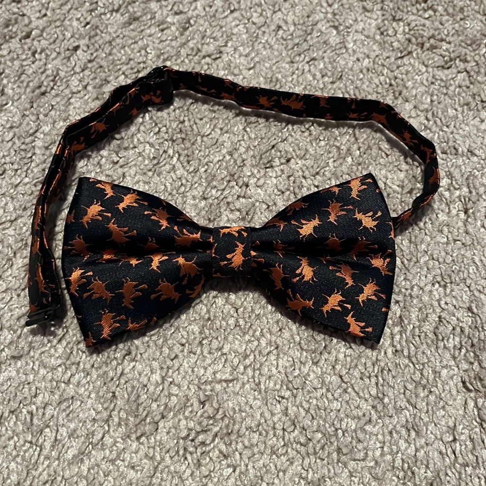 Silky Black and Orange Halloween Witch Bow Tie